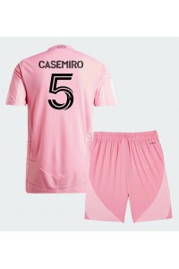 Inter Miami Casemiro #5 Jalkapallovaatteet Lasten Kotipeliasu 2026-27 Lyhythihainen (+ Lyhyet housut)